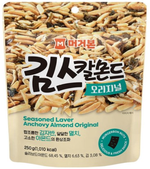 韩国 美甘宝 海苔鳀鱼干杏仁片