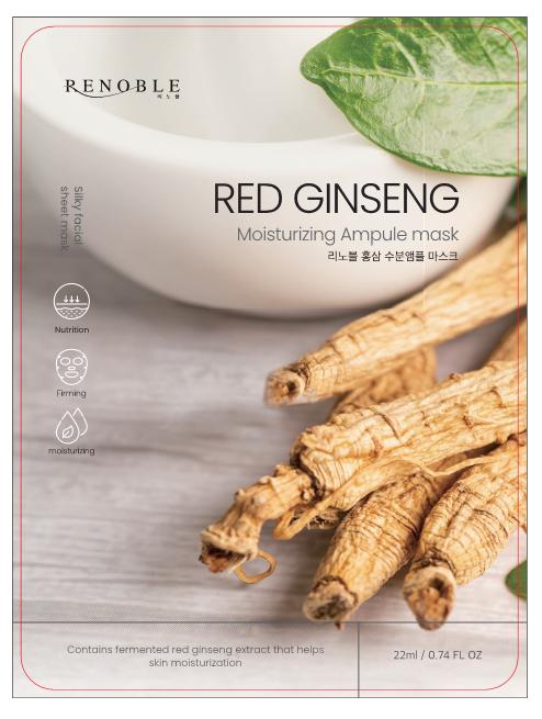 RENOBLE 红参保湿安瓶面膜